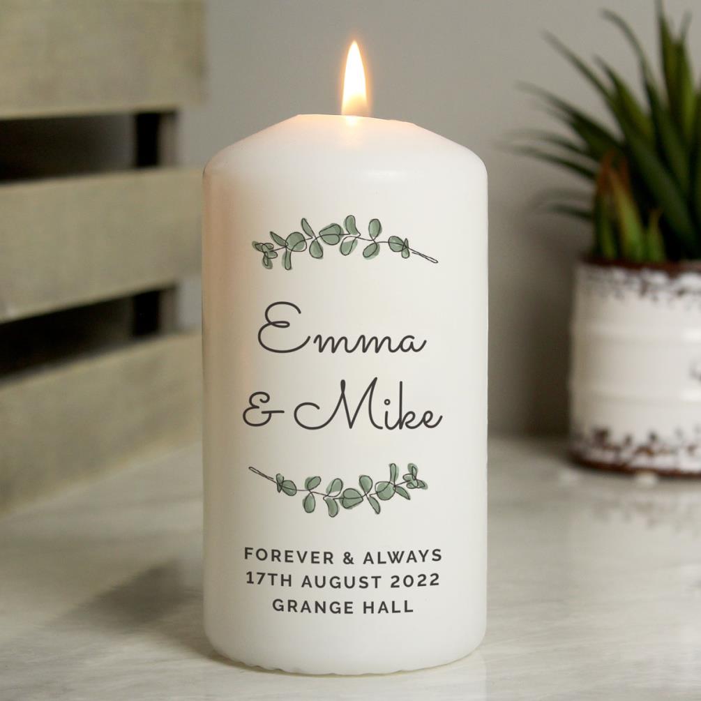 Personalised Botanical Pillar Candle Extra Image 1